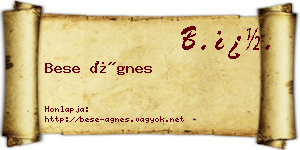 Bese Ágnes névjegykártya