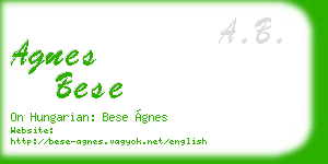 agnes bese business card