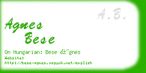 agnes bese business card